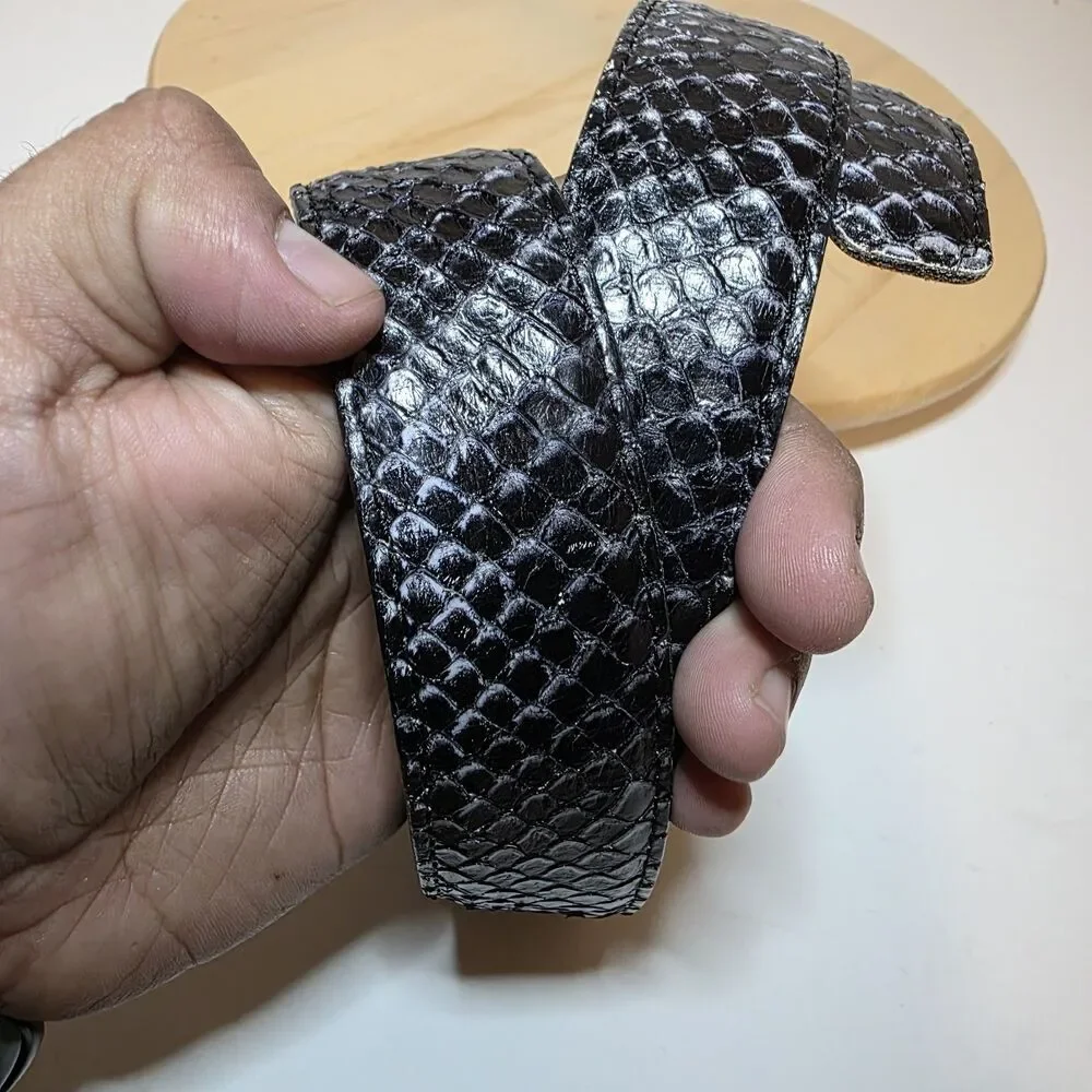 Nexbelt Rowland Thomas Serpent Collection Embossed Black Python Look Men Size 35